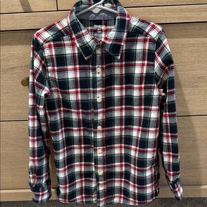 OshKosh B'gosh boys Red and Green Plaid Shirt